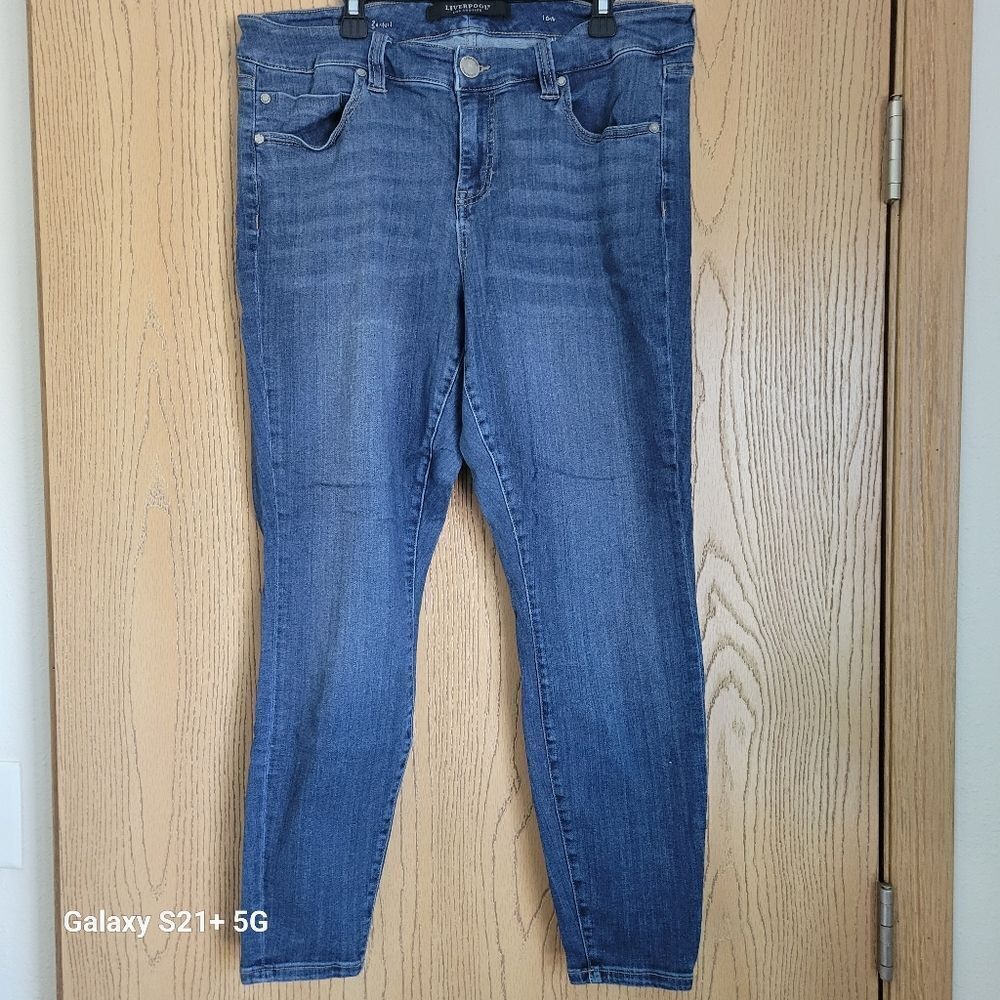 Liverpool denim blue jeans high rise skinny jeans womens size 16 W